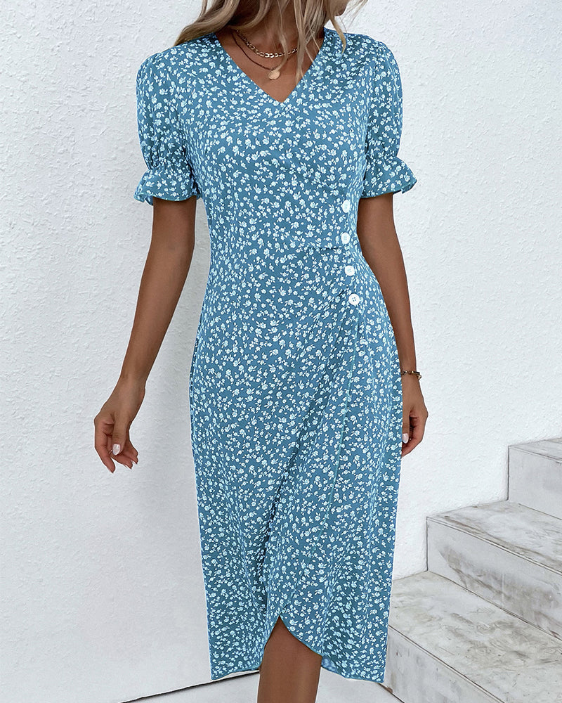 Giselle - Elegant blomstret V-hals