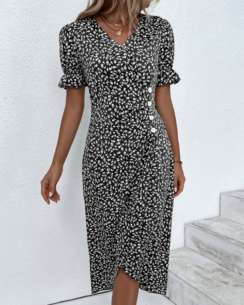 Giselle - Elegant blomstret V-hals