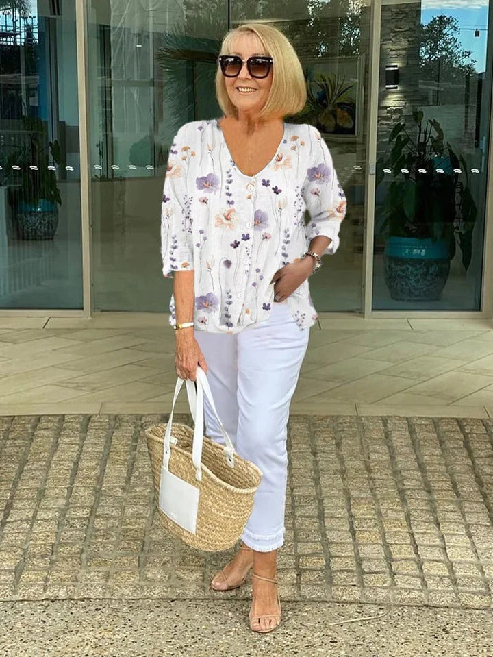 Elva™ | Elegant bluse med blomster