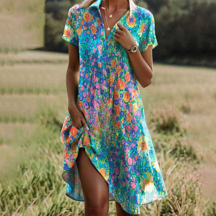 Alouette – Elegant Boho Midikjole med Print