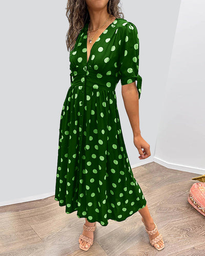Freja™ | Elegant Kjole med Prikker