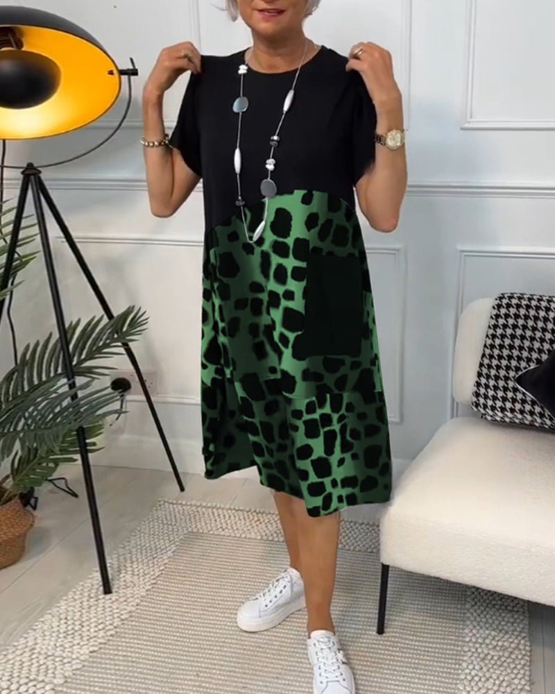 Anora – Elegant Boho Midikjole med Print
