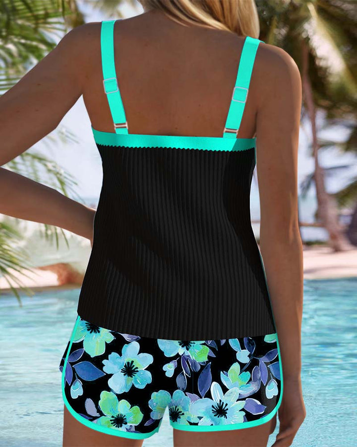 Yana| Komfortabel tankini med blomsterprint