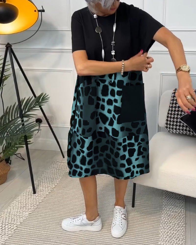 Anora – Elegant Boho Midikjole med Print