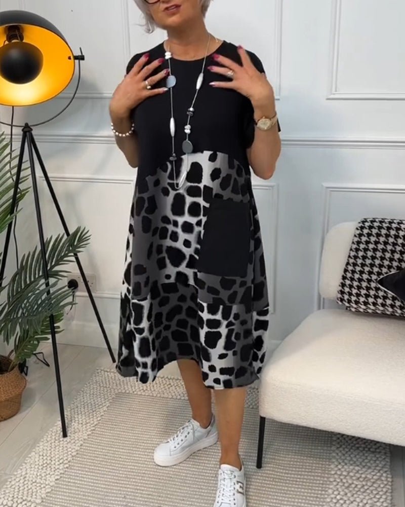 Anora – Elegant Boho Midikjole med Print