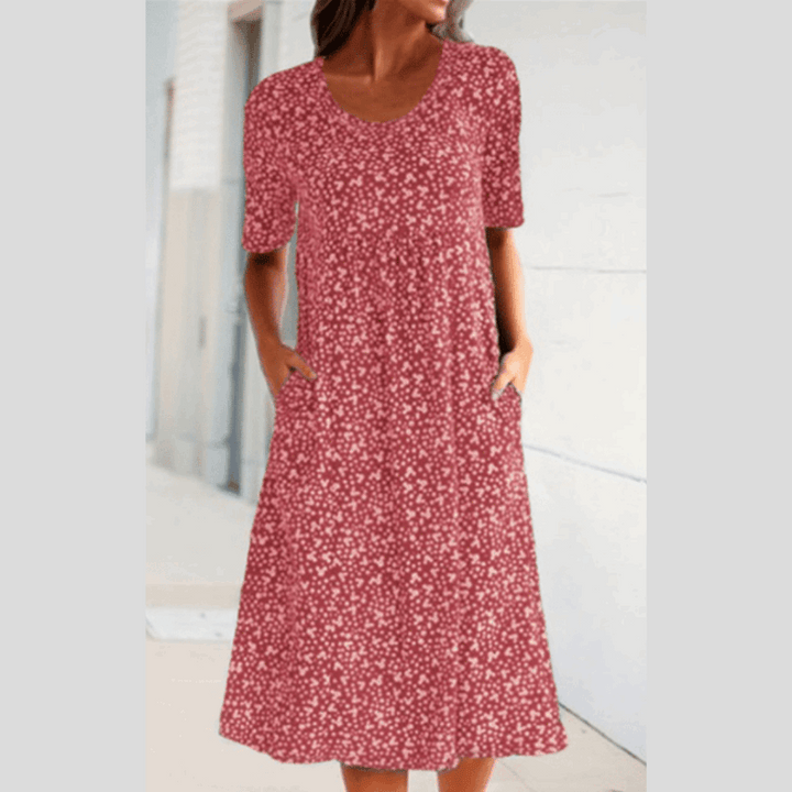 Arlise – Elegant Boho Midikjole med Print