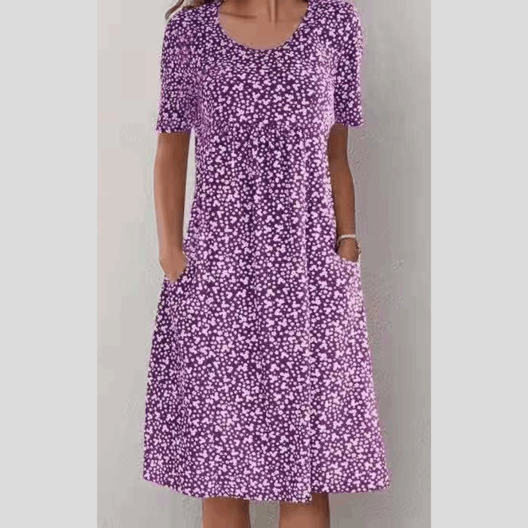 Arlise – Elegant Boho Midikjole med Print