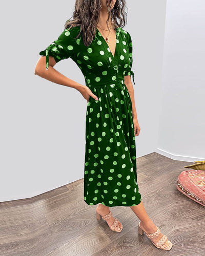 Freja™ | Elegant Kjole med Prikker