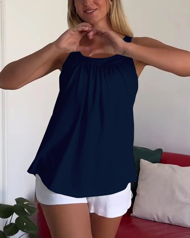 Saga | Ensfarvet Top