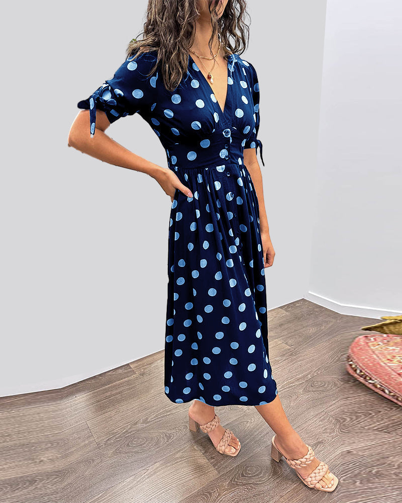 Freja™ | Elegant Kjole med Prikker