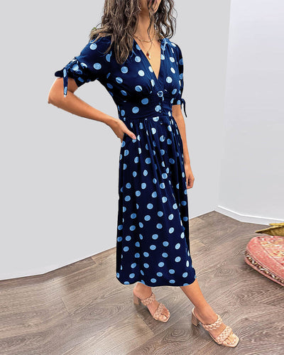 Freja™ | Elegant Kjole med Prikker