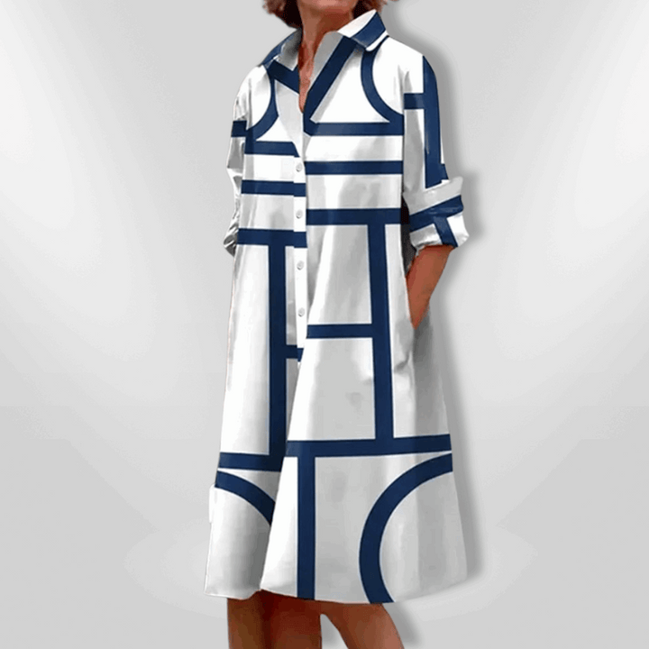 Helen™| Midikjole med geometrisk mønster