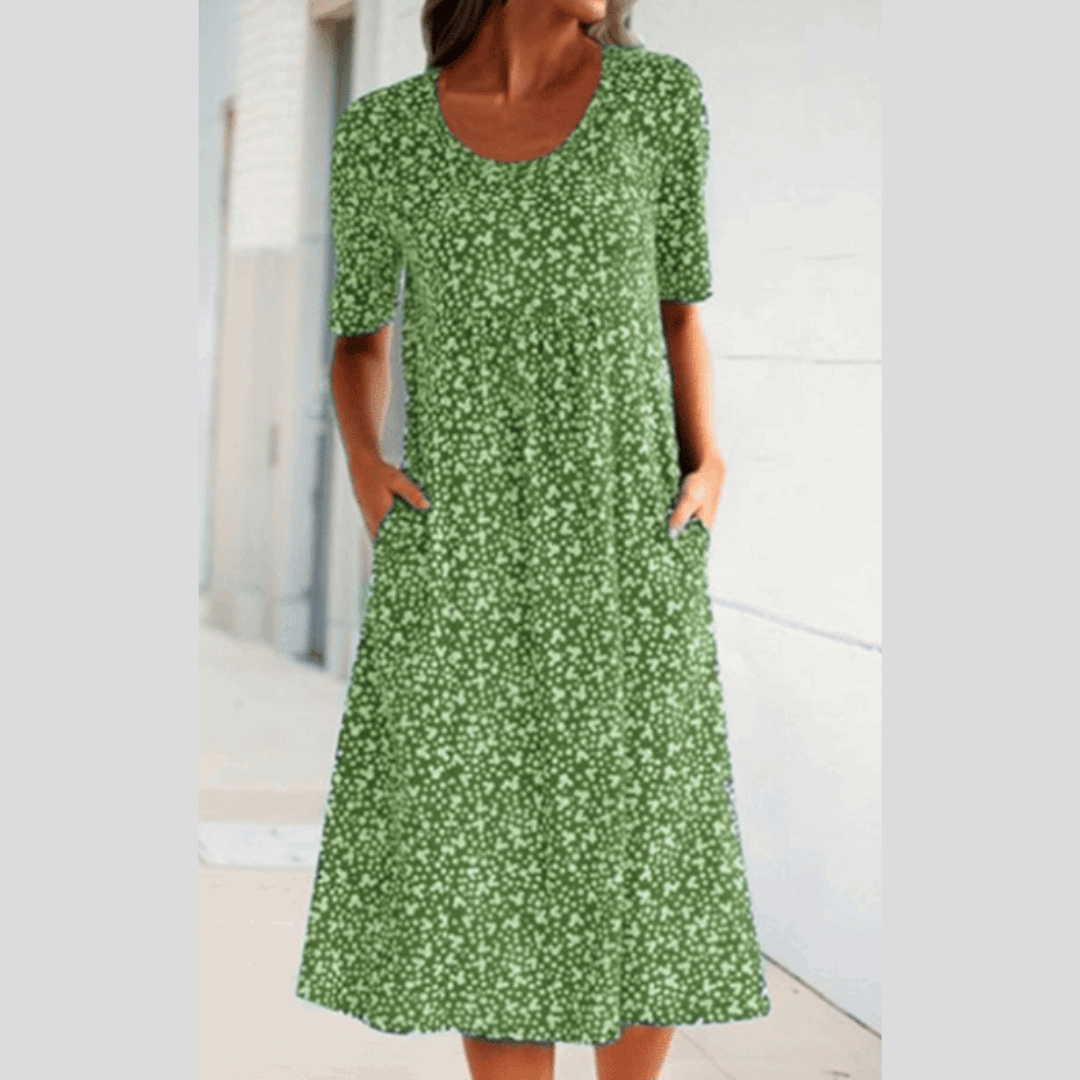 Arlise – Elegant Boho Midikjole med Print