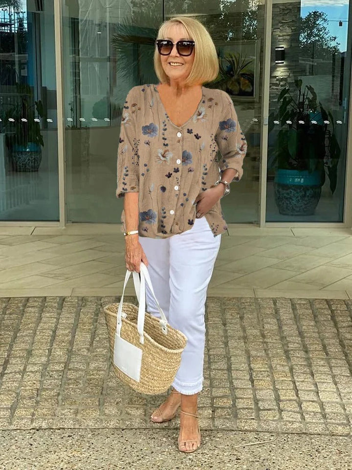 Elva™ | Elegant bluse med blomster