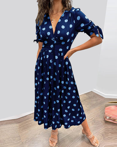 Freja™ | Elegant Kjole med Prikker