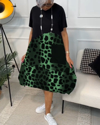 Anora – Elegant Boho Midikjole med Print