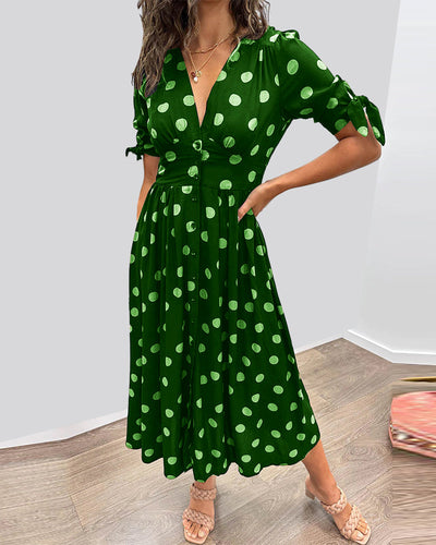 Freja™ | Elegant Kjole med Prikker