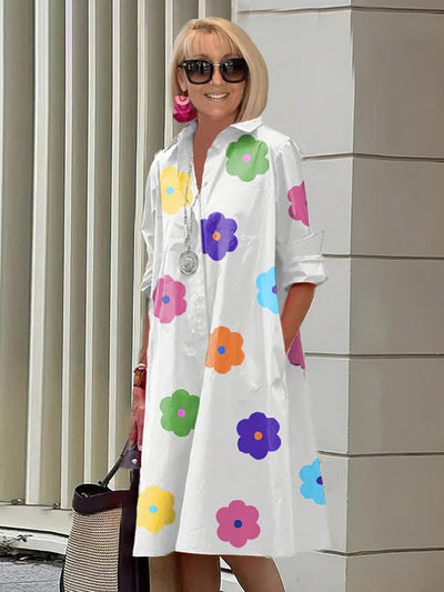Aurelia – Elegant Boho Midikjole med Print
