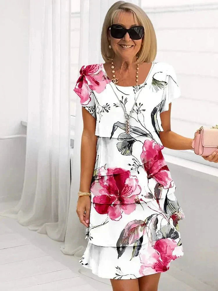 Amabel – Elegant Boho Midikjole med Print