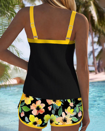 Yana| Komfortabel tankini med blomsterprint