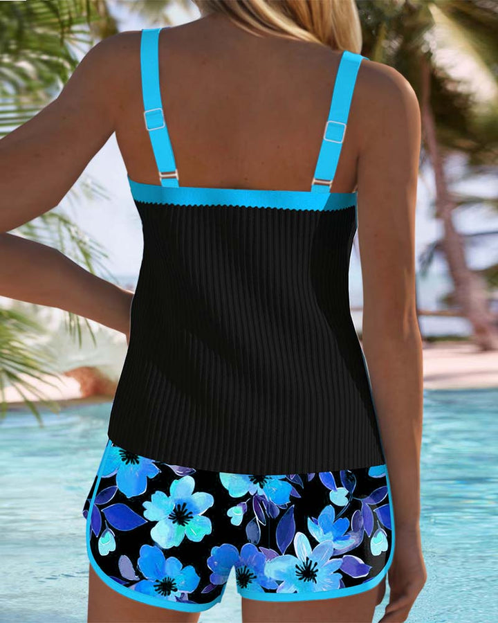 Yana| Komfortabel tankini med blomsterprint