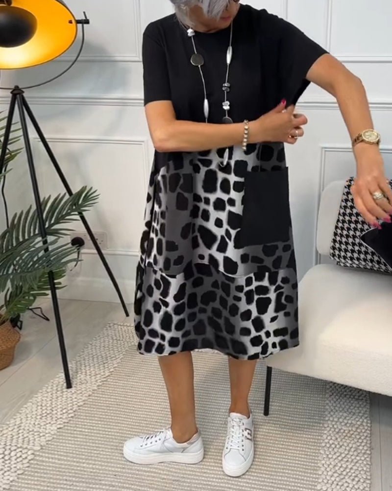 Anora – Elegant Boho Midikjole med Print