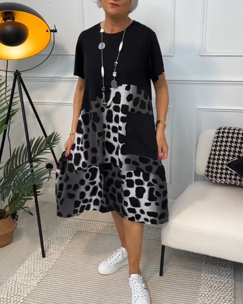 Anora – Elegant Boho Midikjole med Print