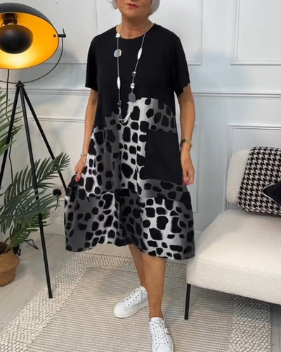 Anora – Elegant Boho Midikjole med Print