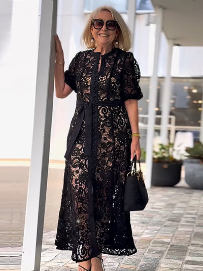 Abigail – Elegant Boho Midikjole med Print