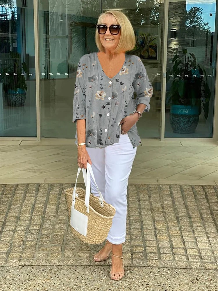 Elva™ | Elegant bluse med blomster