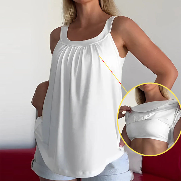 Saga | Ensfarvet Top