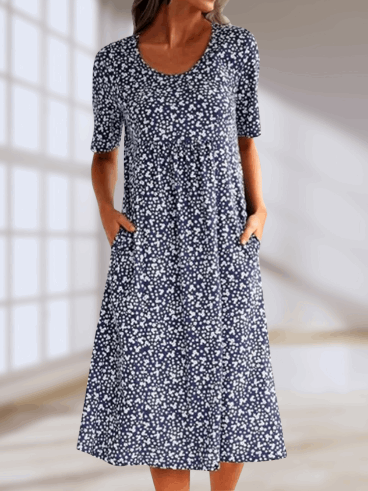 Arlise – Elegant Boho Midikjole med Print