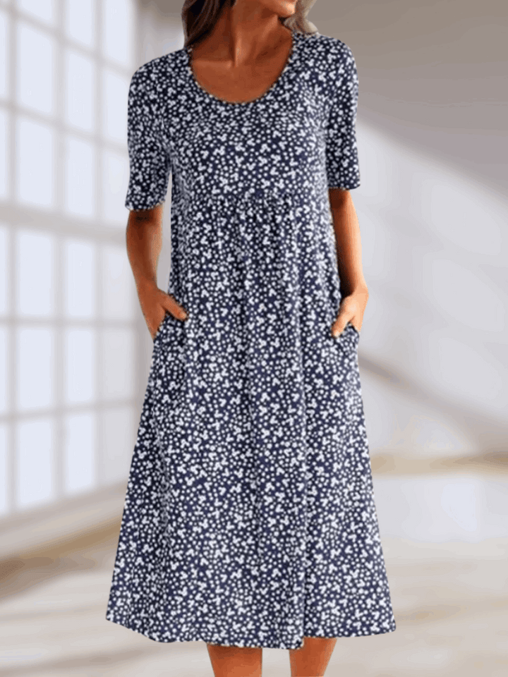 Arlise – Elegant Boho Midikjole med Print
