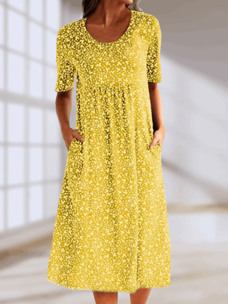 Arlise – Elegant Boho Midikjole med Print