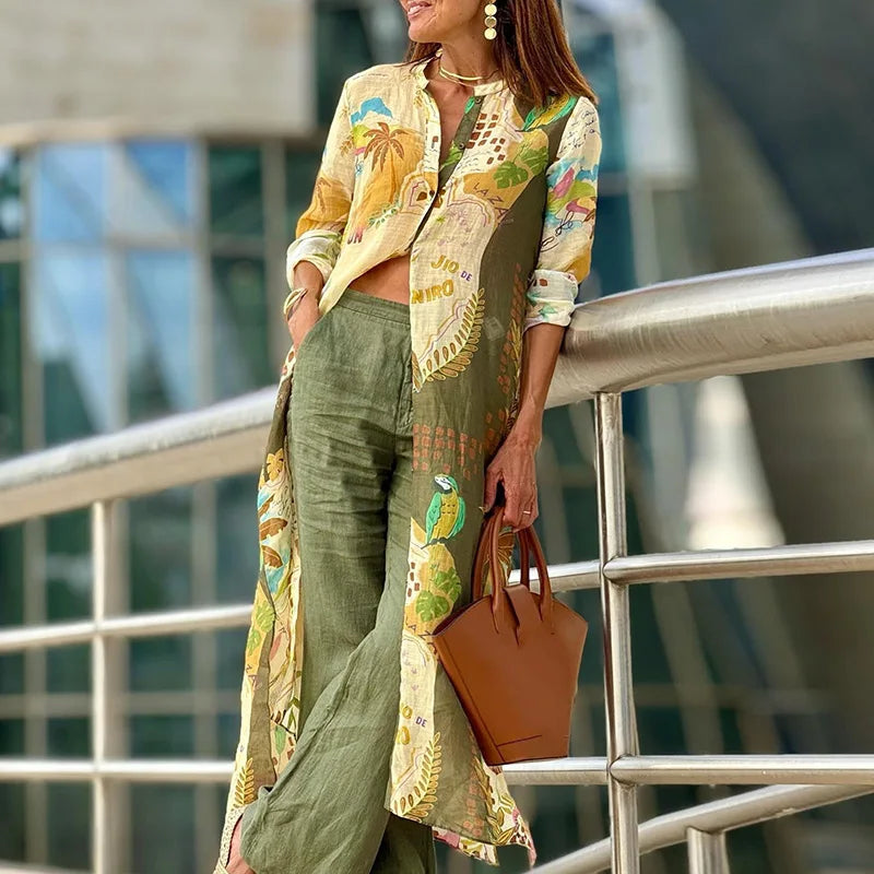 Jessica™ | Linned Co-ord-sæt