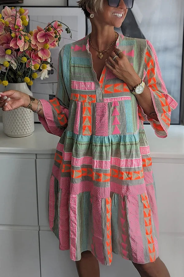 Juliane – Boho-svingkjole med lag