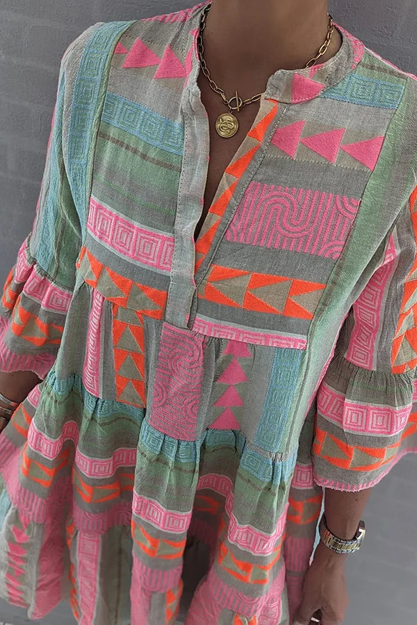 Juliane – Boho-svingkjole med lag