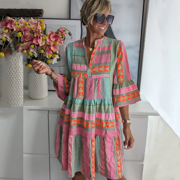 Juliane – Boho-svingkjole med lag