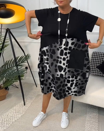 Anora – Elegant Boho Midikjole med Print