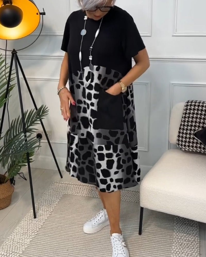 Anora – Elegant Boho Midikjole med Print