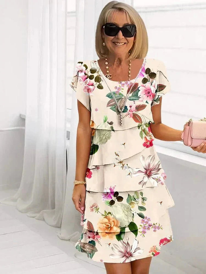 Amabel – Elegant Boho Midikjole med Print