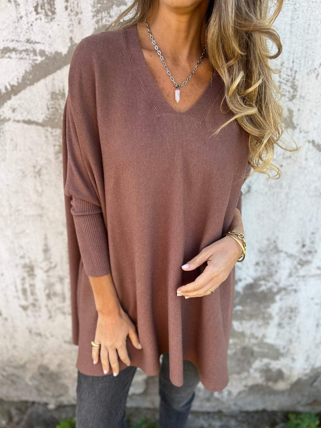 Céline | Behagelig oversize sweater med V-hals