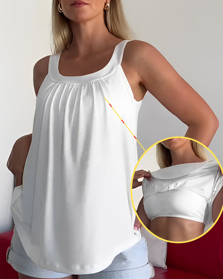 Saga | Ensfarvet Top
