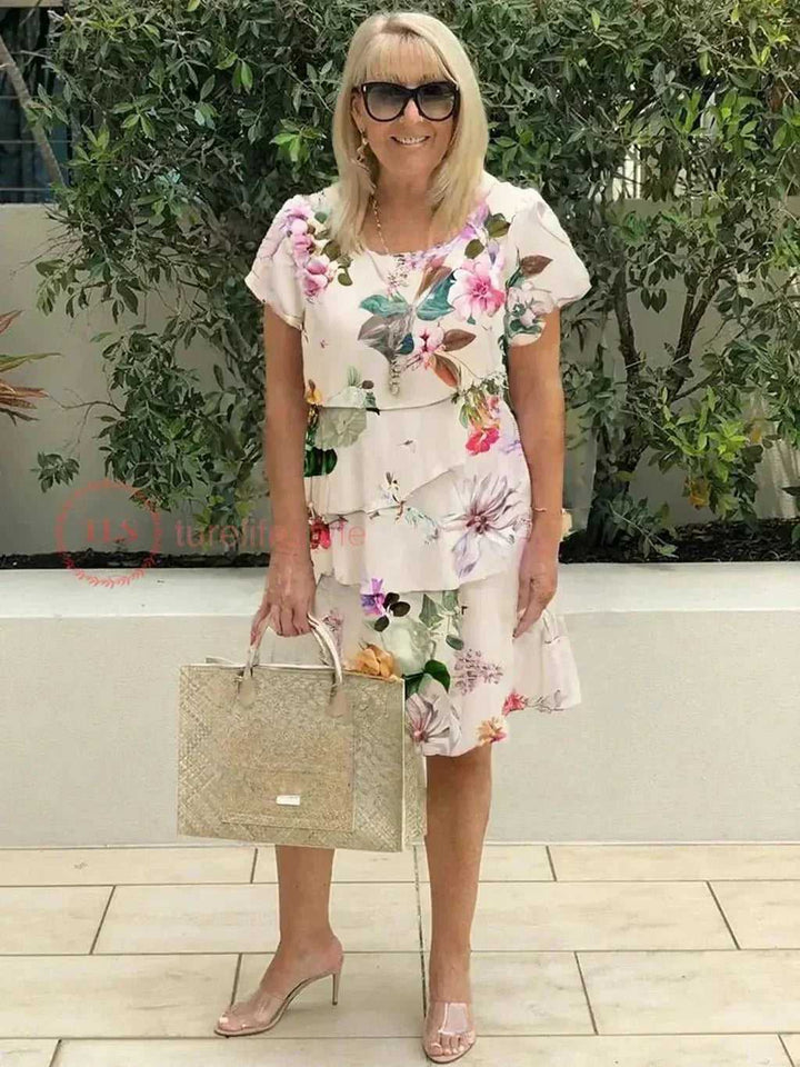 Amabel – Elegant Boho Midikjole med Print