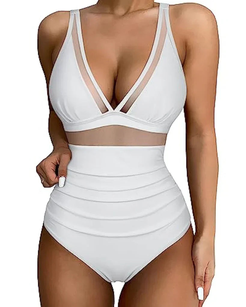 Jennie | Formende badedragt med mesh-detaljer