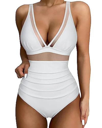 Jennie | Formende badedragt med mesh-detaljer